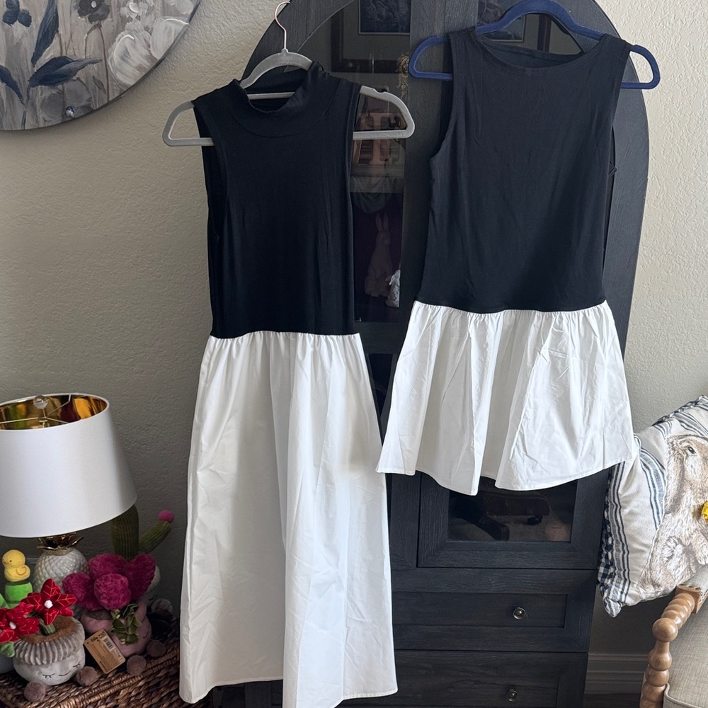 Source Unknown Black and White Sleeveless Two-Tone Dresses bundle